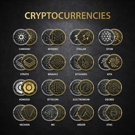 Premium Vector Cryptocurrencies Gold Set Collection