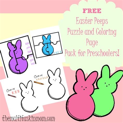 These coloring pages include images of the easter bunny dying eggs, hopping around, holding easter eggs, hanging out with kids, and having all kinds of fun. FREE Easter Peeps Printable Coloring Pages and Puzzle Pack ...