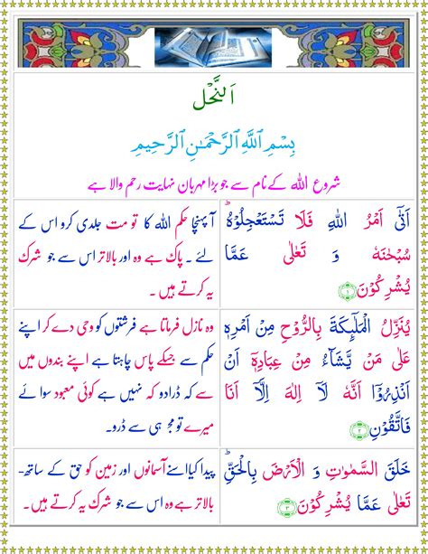 Surah Al Nahl Urdu Quran O Sunnat