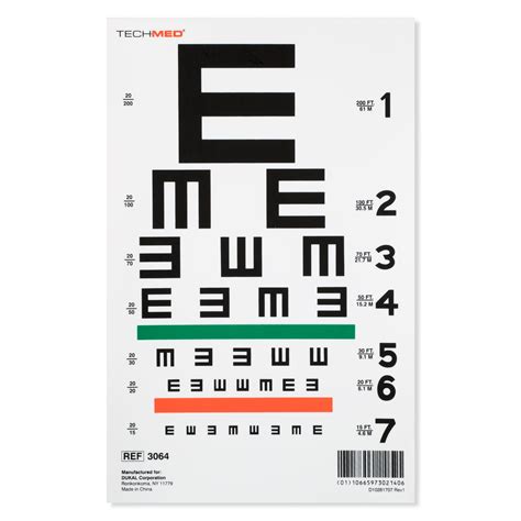 Dukal 3064 Illuminated Illiterate Tumbling E Eye Test Chart 20 Ft