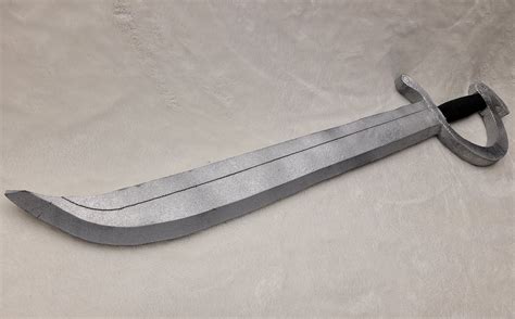 Saber Black Handled Sword Engraved Foam Larp Boffer 31 Long Cosplay