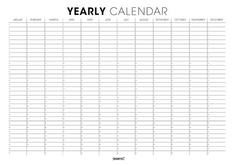 Yearly calendar