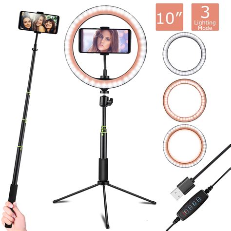 10 Selfie Ring Light With Stand And Phone Holder 3 Colors And 10