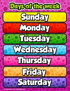 Days Of The Week Chart For Toddlers Printable Free Printable Charts
