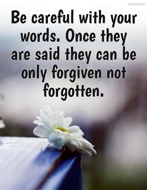Be Careful With Your Words Once They Are Said They Can Be Only
