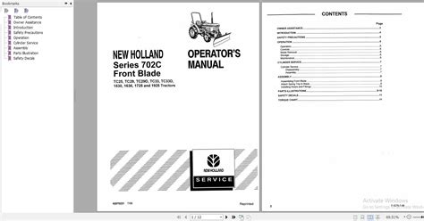 New Holland Series 702c Front Blade Tractors Operators Manual42070221
