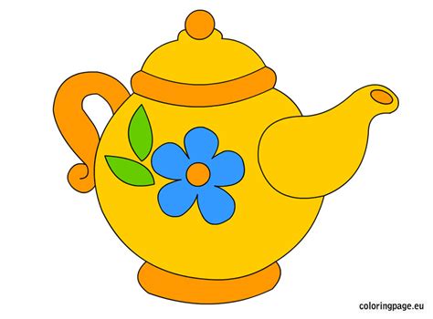 Teapot Clip Art Coloring Page Clipartix