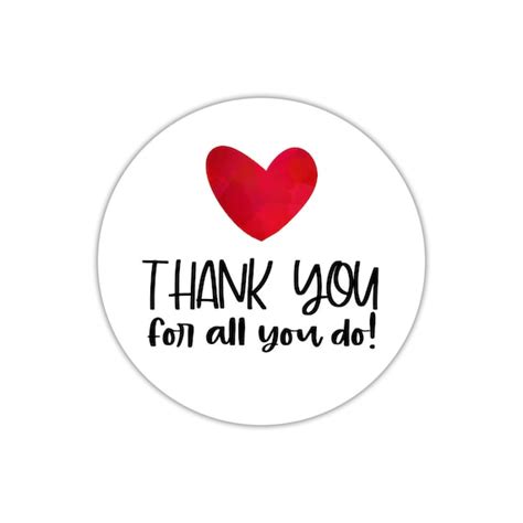 Thank You For All You Do Stickers Thank You Stickers Thank Etsy