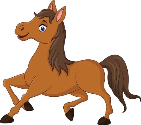 Premium Vector Cute Cartoon Brown Horse