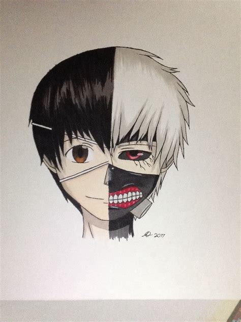 Ken Kaneki Before And After Tokyo Ghoul Fan Art By