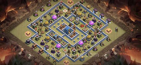 Best Anti 3 Stars War Base Th12 With Link Anti Air Electro Dragon