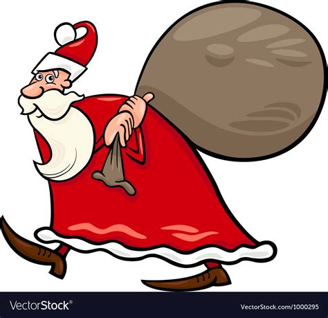 Santa Claus With Sack Cartoon Royalty Free Vector Image