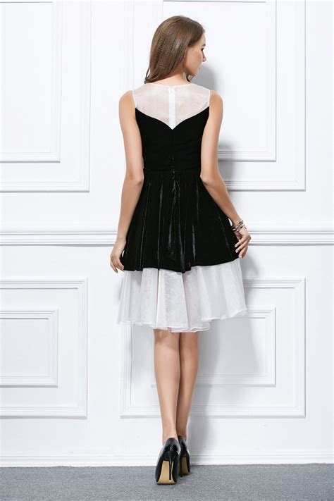 Cute White And Black Short Mini Party Homecoming Dresses