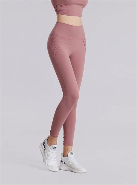 Buy The New Two Sided Hair Grinding Nude Yoga Pants Pocket Sports Leggings Fitness Nine Points
