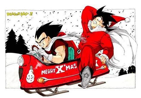 Merry Christmas De Vegeta Y Goku Dbz Goku Y Vegeta Son Goku Gohan Dragon Ball Gt Dragon