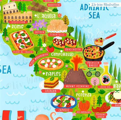 Italy Food Map Illustration On Behance