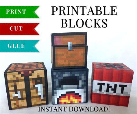 Printable Minecraft Papercraft Blocks Printable Papercrafts