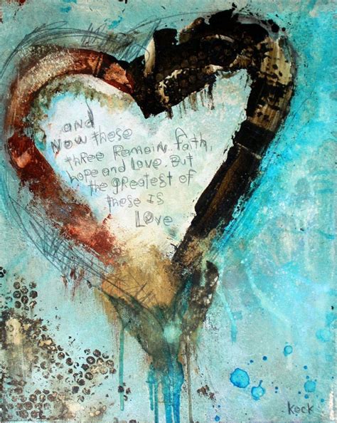 Scripture Art Abstract Heart Art Print With 1 Corinthians