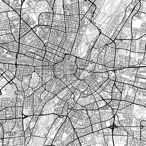 Large Munich Vector Map With Buildings Hebstreits Sketches Map