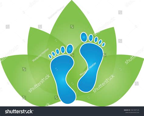 Two Feet Leaves Feet Massage Logo Stock Vector Royalty Free 1561397125