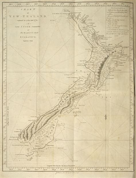 Explored In 1769 And 1770 By Lieut J Cook James Cook Historical Maps