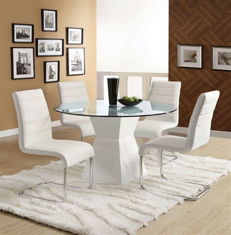 Give your dining room a more unique and contemporary look with this 5 pcs dinette set. Mauna Contemporary White Casual Dining Set with Square ...