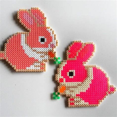 Perler Bead Rabbits Hama Beads Patterns Perler Beads Designs Perler