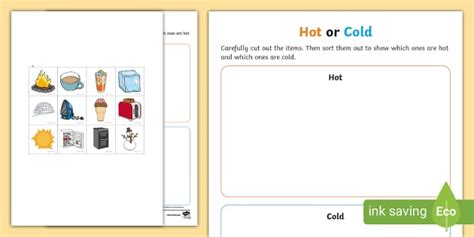 Hot Or Cold Sorting Activity Teacher Made Twinkl
