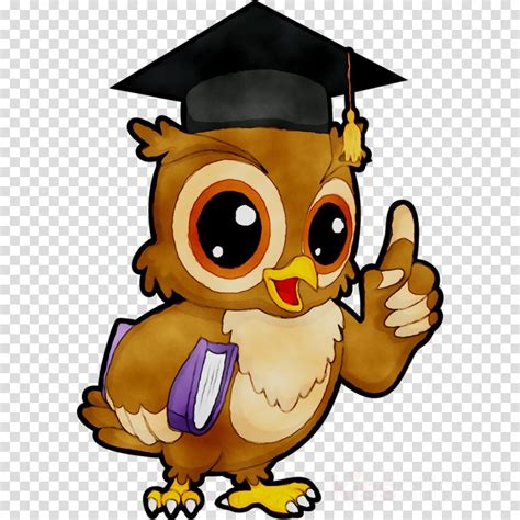 Graduation Cap Clipart Owl Illustration Cartoon Transparent Clip Art