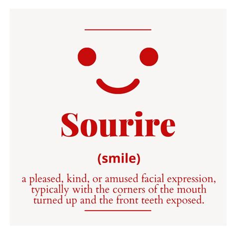 A Sign With The Words Sourire And Smile In Red Lettering On Its Face