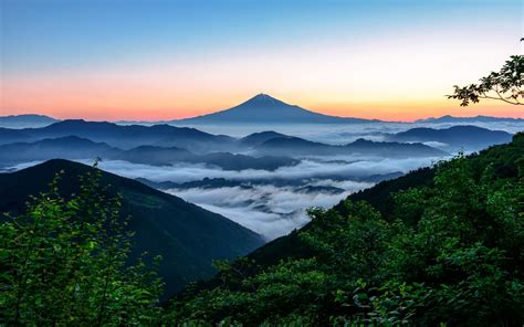Green Mountains Nature Landscape Mount Fuji Japan Hd Wallpaper