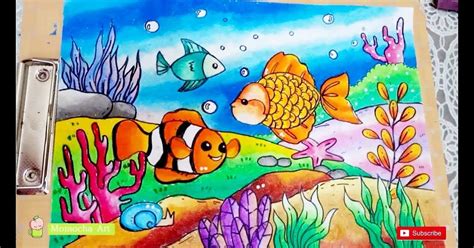 Gambar Lukisan Ikan Di Dasar Laut Gambar Ilustrasi Ikan Kartun