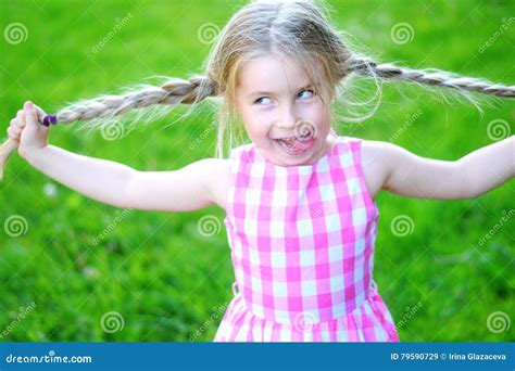 Happy Crazy Kid With Long Hair Stock Image Image Of Grass Lifestyle