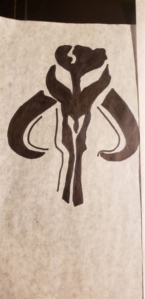 Mandalorian Tattoo Stencil And Awesome Water Swirling Tattoo Etsy