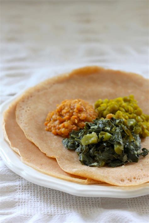 Gomen (ethiopian collard greens) quick and tasty, this ethiopian side is sure to become a family favorite. Jenessa's Dinners: Vegan Ethiopian Trio with Quick Injera ...