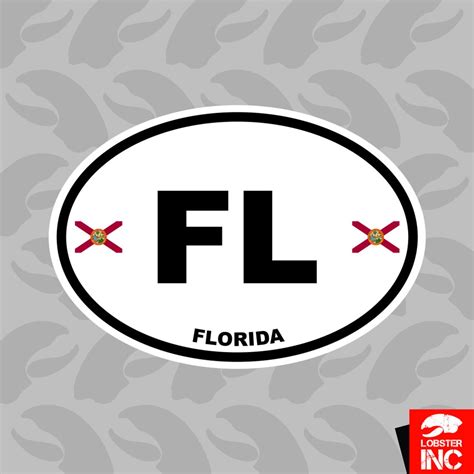 Florida State Flag Oval Sticker Self Adhesive Vinyl Fl C4678 Etsy