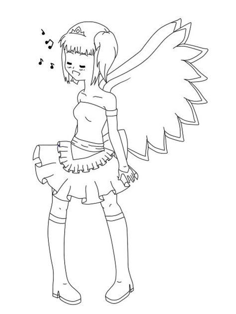 Anime Angel Lineart By X3na Chan On Deviantart