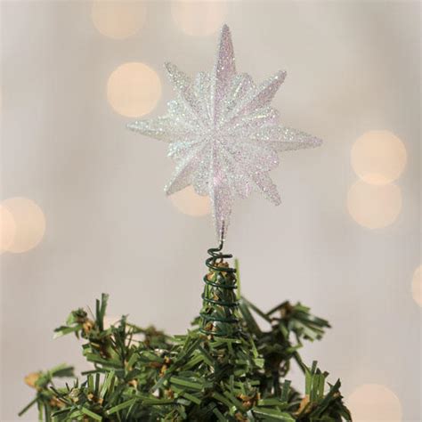 Small Iridescent Glitter Star Tree Topper Trees And Toppers