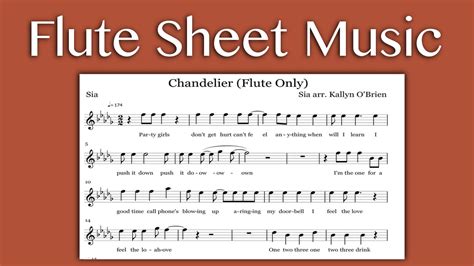 Chandelier Sia Flute Sheet Music Youtube