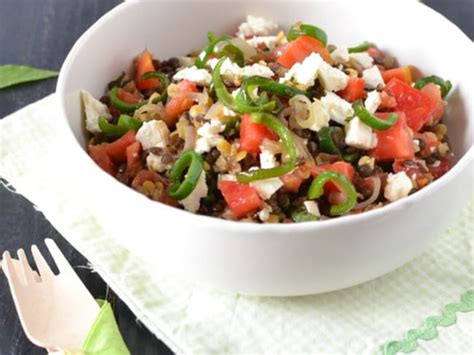 Salade aux deux lentilles corail et Beluga et feta