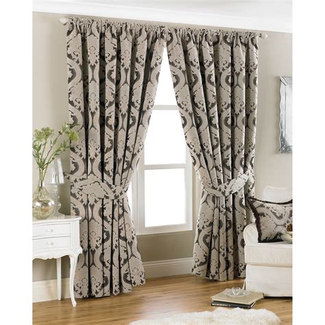 Pairs to go vickery 56 x 84 panel pair. New Luxury Damask Curtains - Ready Made Pencil Pleat ...