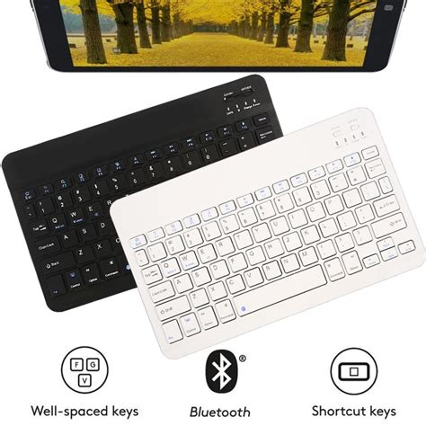 710 Inch Ultra Thin Wireless Bluetooth Mini Keyboard Slim Rechargeable
