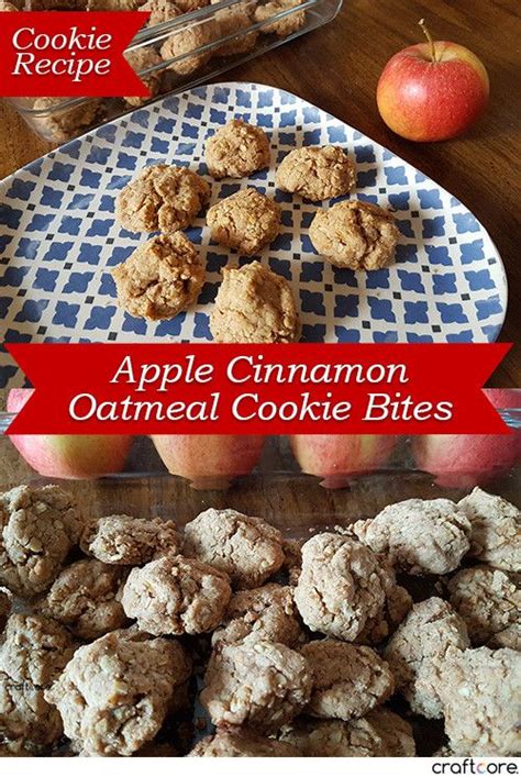 Apple Cinnamon Oatmeal Cookie Bites Recipe Craftcore Apple Cinnamon
