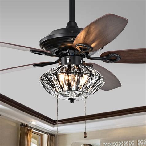 House Of Hampton® 52 Northport 5 Blade Crystal Ceiling Fan With