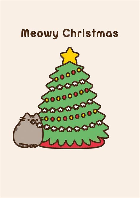 Pusheen Christmas Card Meowy Christmas Uk