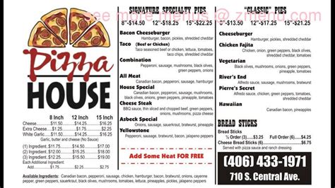 Please contact the restaurant directly. Online Menu of Pizza House- - - - CLOSED Restaurant ...