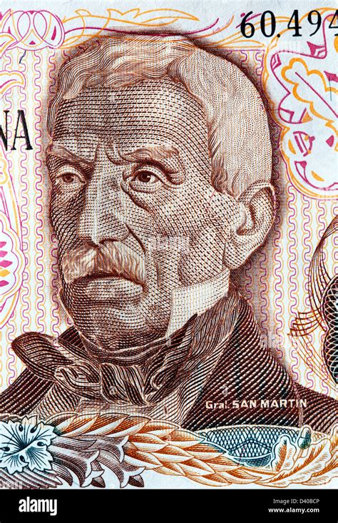 Portrait Of General Jose De San Martin From 1000 Pesos Banknote