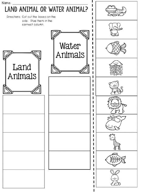 Land And Water Animal Sort Worksheet Artofit