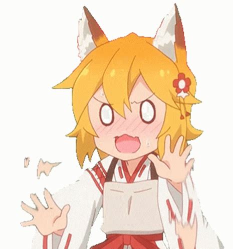 Cute Blushing GIF Of The Helpful Fox Senko San