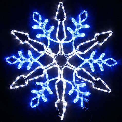 Animated 78cm Led Blue And White Snowflake Christmas